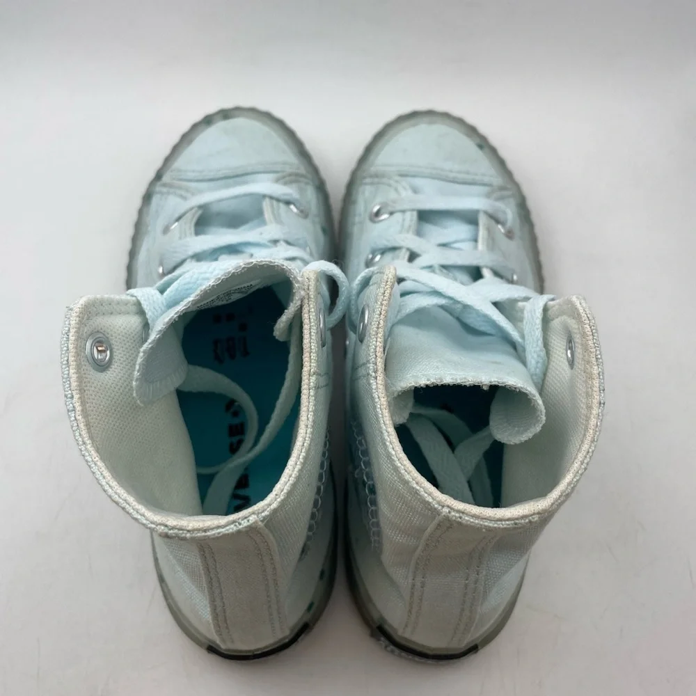 Converse All Star light blue hightop glitter sneakers size 12C